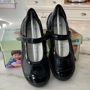 Primigi Black Mary Jane Leather Shoes, Girls Size 32, NIB